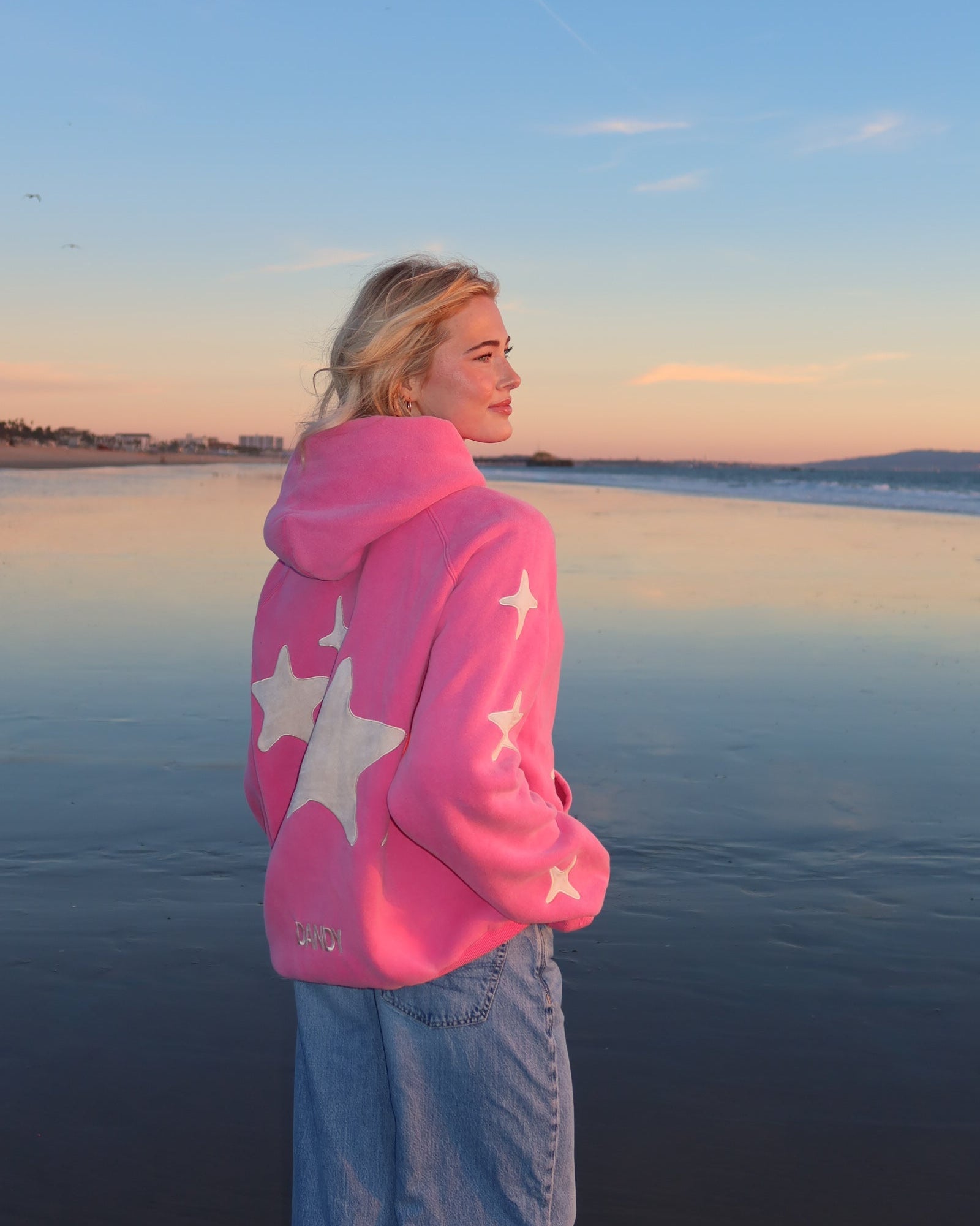 "Lucky Stars" Oversized Lux Hoodie in Vintage Washed Pink