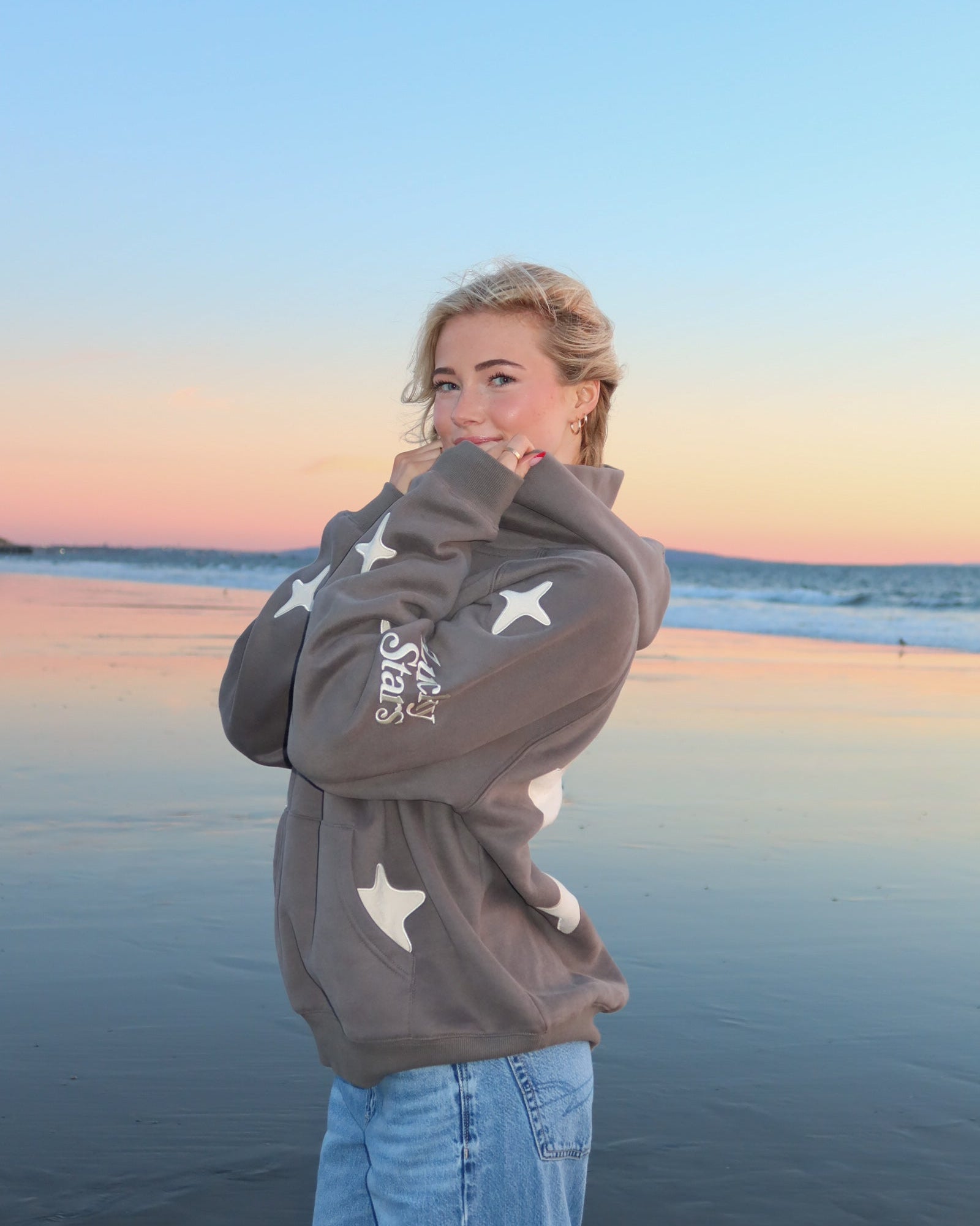 "Lucky Stars" Oversized Lux Hoodie in Dark Gray