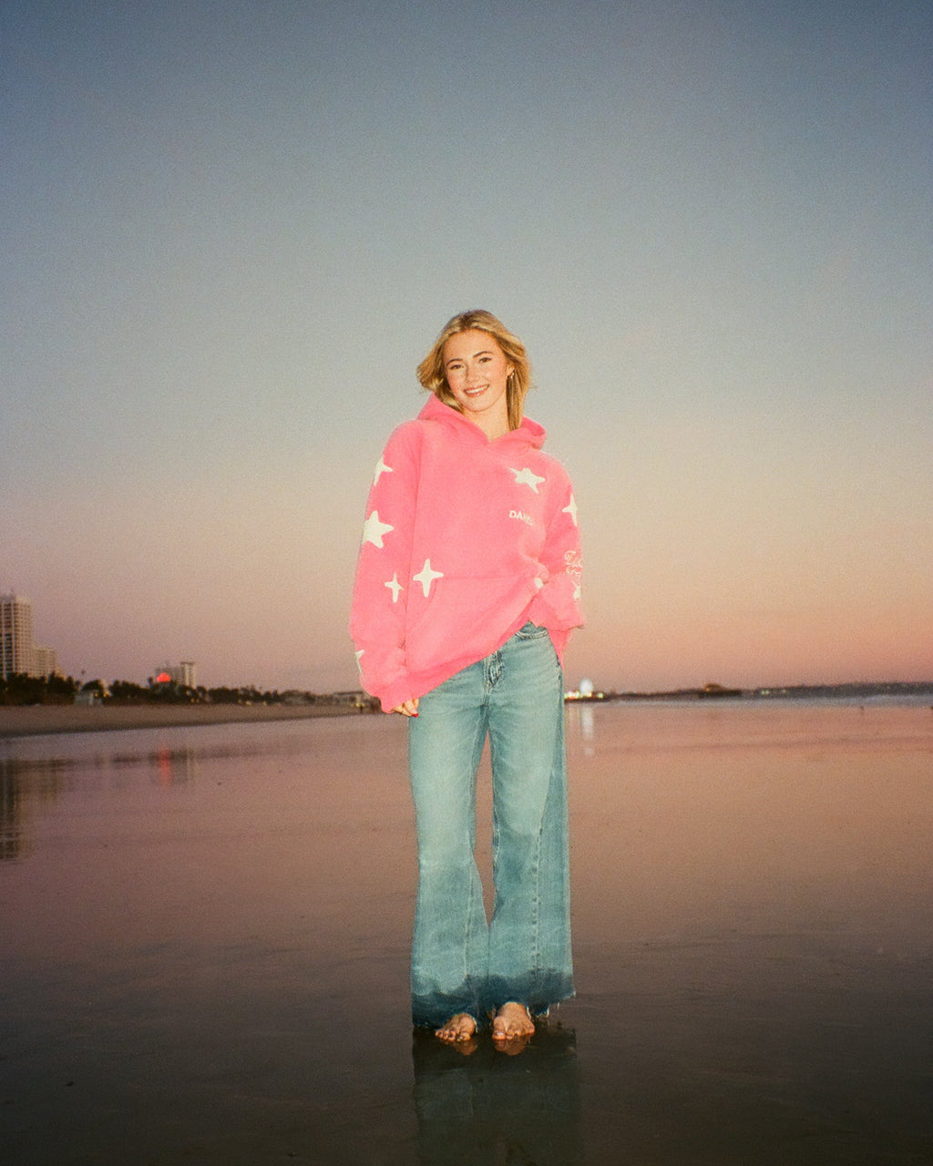 "Lucky Stars" Oversized Lux Hoodie in Vintage Washed Pink