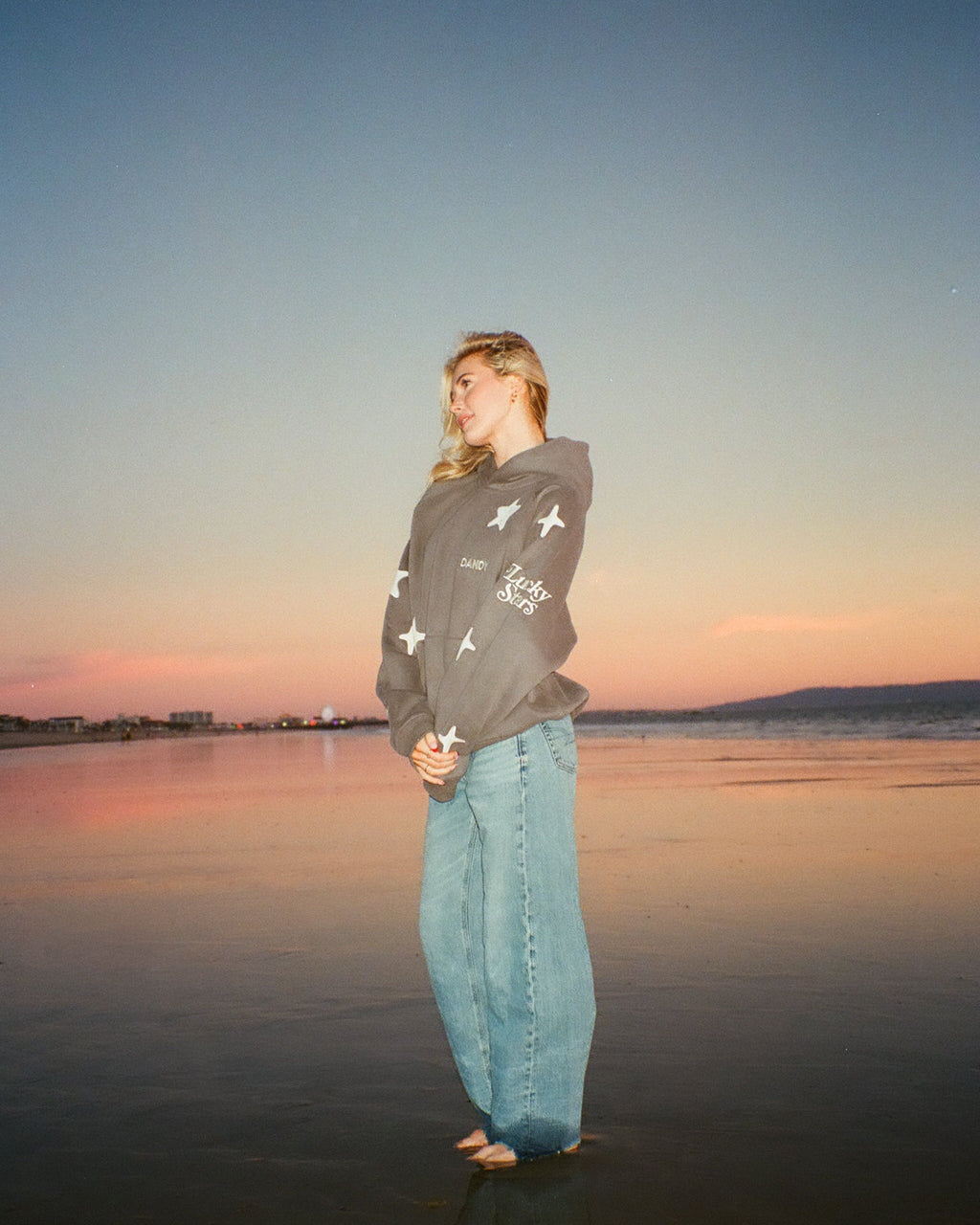 "Lucky Stars" Oversized Lux Hoodie in Dark Gray