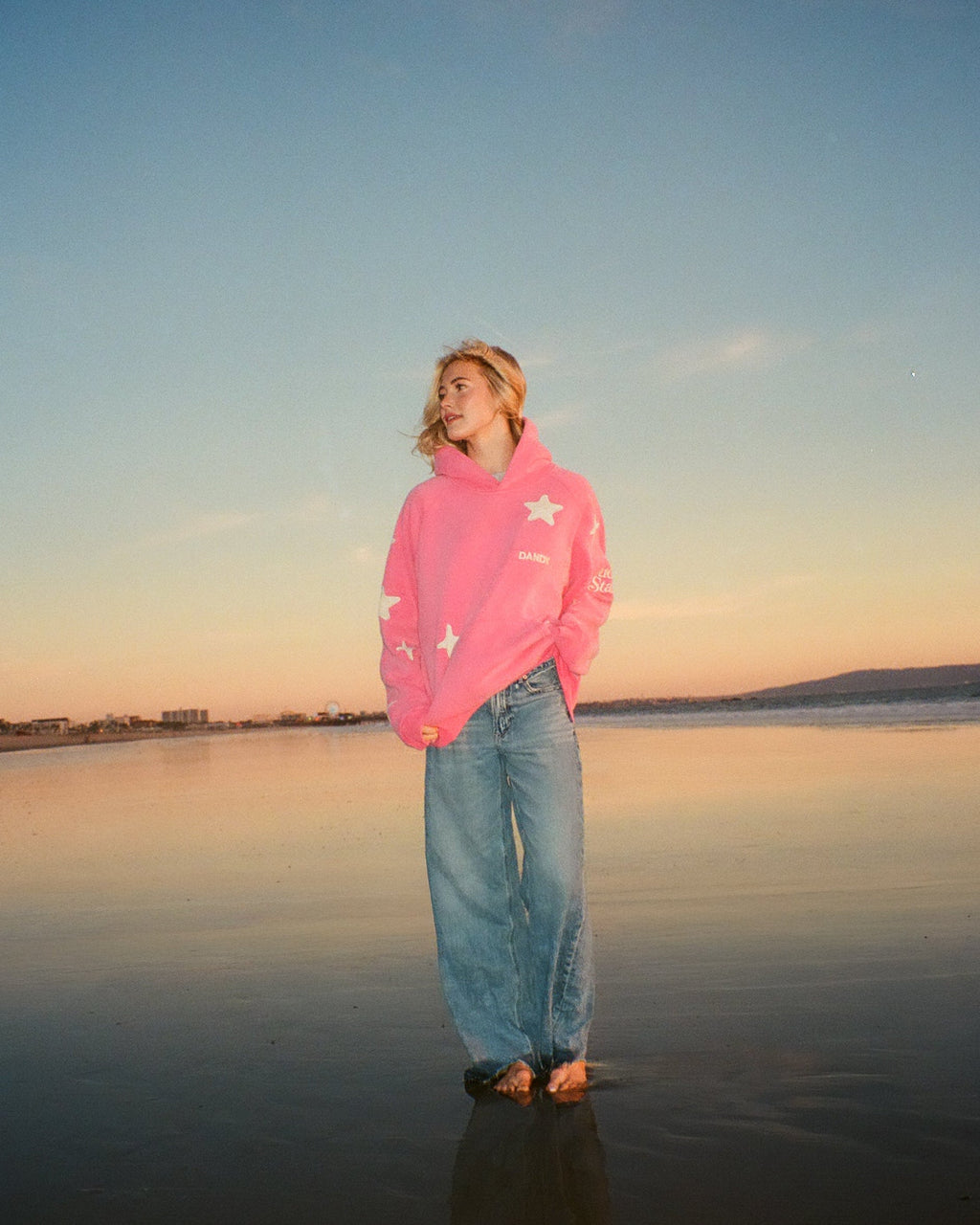 "Lucky Stars" Oversized Lux Hoodie in Vintage Washed Pink