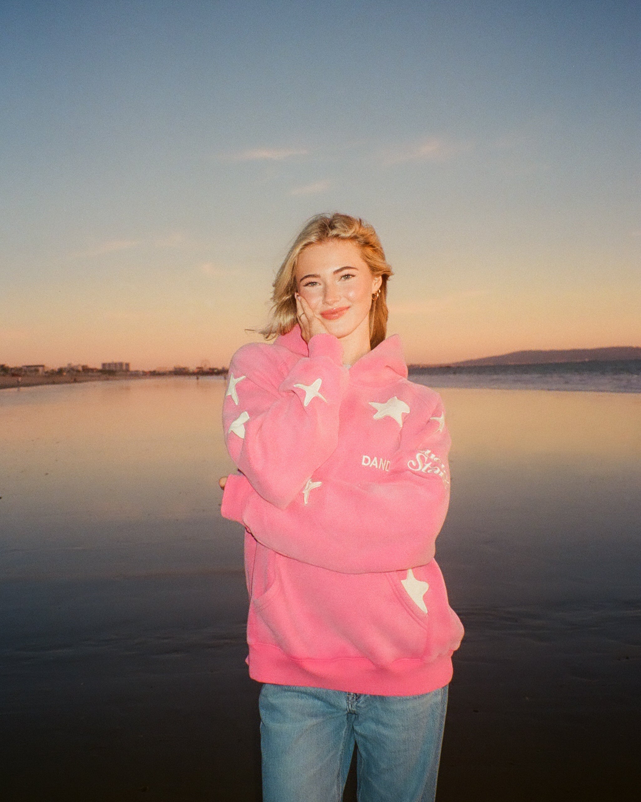 "Lucky Stars" Oversized Lux Hoodie in Vintage Washed Pink