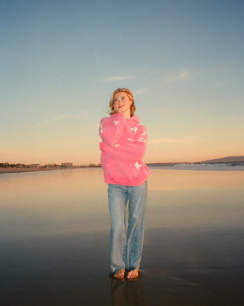 "Lucky Stars" Oversized Lux Hoodie in Vintage Washed Pink
