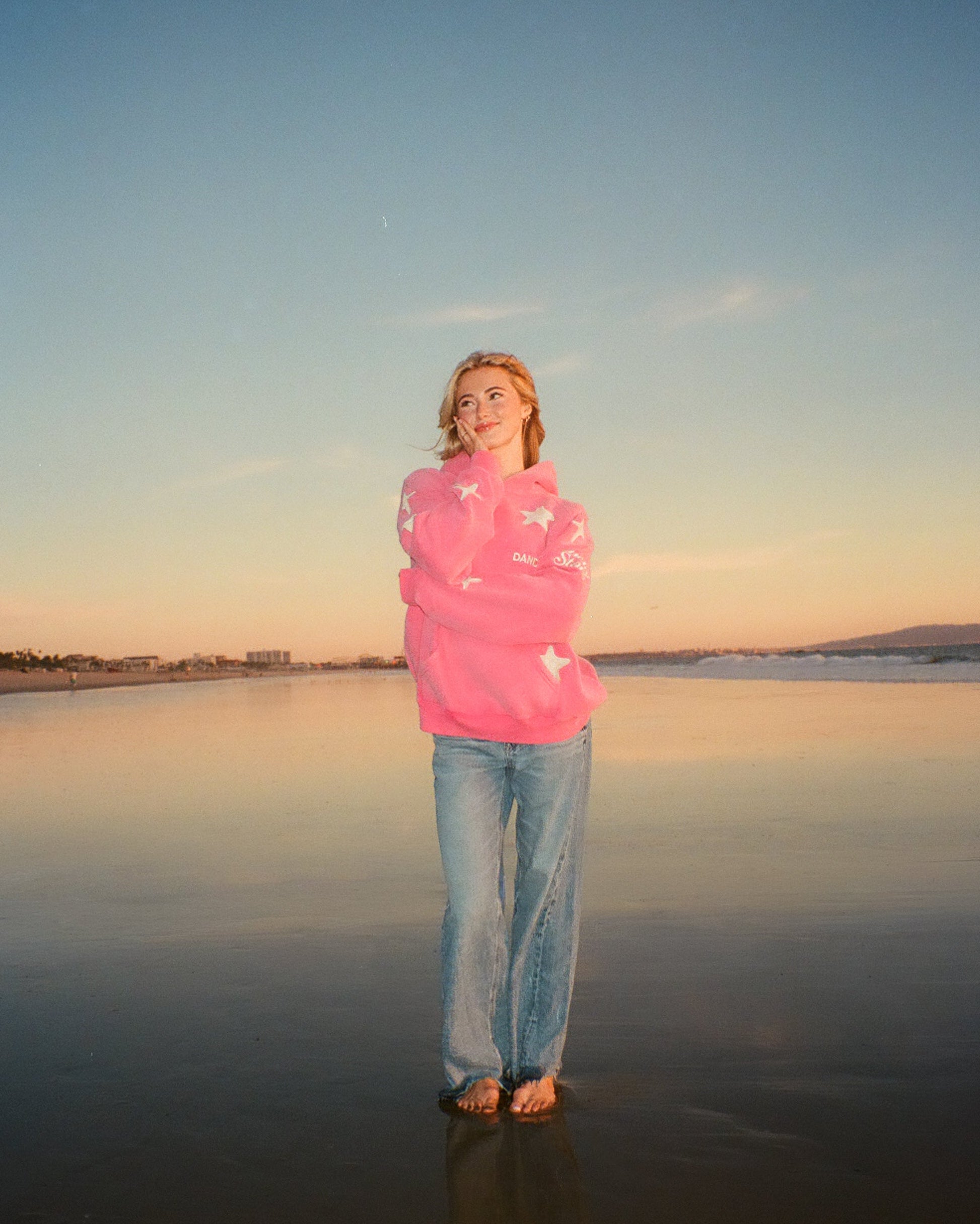 "Lucky Stars" Oversized Lux Hoodie in Vintage Washed Pink